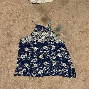 Blue Floral Spaghetti Strap